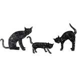Northlight Set of 3 LED Lighted Black Cat Family Outdoor Halloween Decorations 27.5"