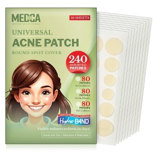 MEDca Hydrocolloid Acne Absorbing Covers – 240-Count Pimple Spot Bandages in 3 Sizes for Acne, Zits & Blackheads - 1 of 4