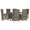 vidaXL Garden Dining Set Grey PE rattan Medium Garden Dining Set - 3 of 4