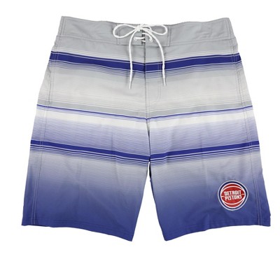 G-III Sports Mens Detriot Pistons Swim Bottom Trunks, Blue, Large