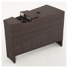 Madras Ibiza 4pc Wicker 1/2 Round Seating Set with Ice Bucket Ottoman - Navy Blue - Christopher Knight Home: All-Weather, UV-Resistant - 4 of 4