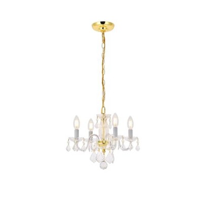 Rococo 15" Gold Pendant with Clear Royal Cut Crystal