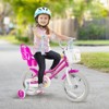 Safstar 14 Inch Kids Bike with Training Wheels, Doll Seat, Basket, Streamers, Hand Brake, Coaster Brake, Height Adjustable Seat & Handlebar - 3 of 4