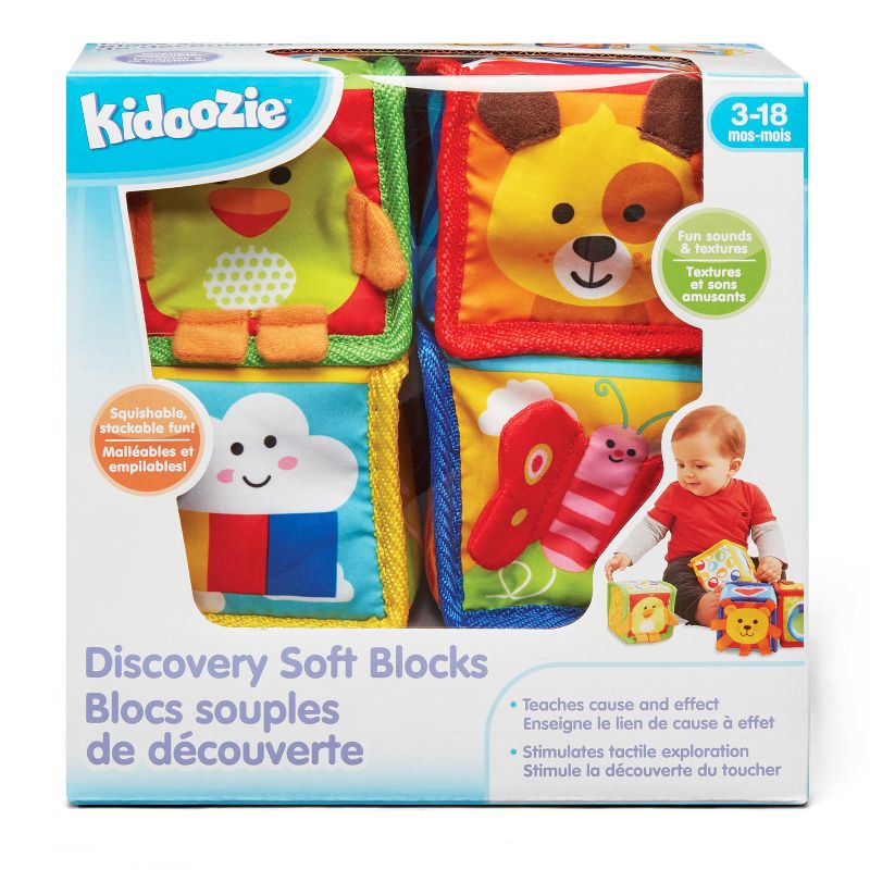 Kidoozie Discovery Soft Blocks for Infants and Toddlers ages 3-18 months; Texture, Shapes and Sounds to Engage the Senses, 2 of 6