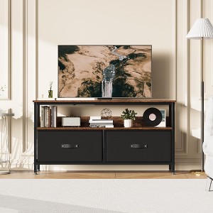39" TV Stand Dresser with 2 Fabric Drawers, Modern Entertainment Center for 50" TVs, Living Room Storage Cabinet - 1 of 4