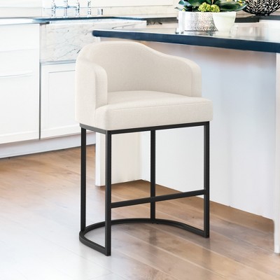 Arceso 1pc Counter Height Bar Stools, Modern Counter Stools Upholstered Barstools, with Curved Backrest and Arms