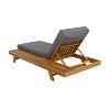 NicBex Acacia Wood Patio Chaise Lounge Set with 4" Thick Water-Resistant Cushions, Space Saving Design for Beach, Pool, Garden, Cream,Teak - 4 of 4