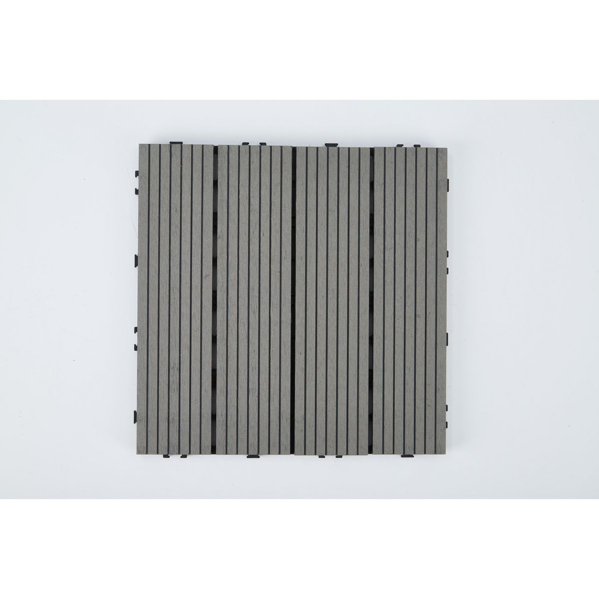 Grooved Interlocking Composite Deck Tiles, Snap-In Outdoor Patio Flooring Tiles for Balcony, Backyard & Walkway Renovation - thumbnail 10