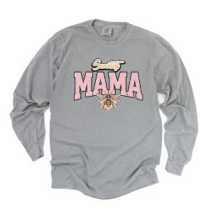 Simply Sage Market Women's Coquette Sweetest Mama Bee Long Sleeve Garment Dyed Tee - 1 of 2