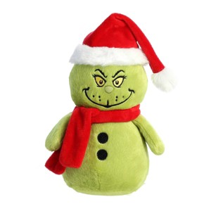 Aurora Small Grinch Snowman Dr. Seuss Whimsical Stuffed Animal Green 8" - 1 of 4