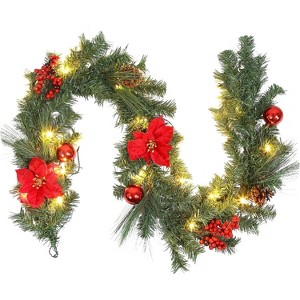 6 FT Pre-Lit Christmas Garland for Front Door,Battery Operated Xmas Garland with 20 LED Lights - 1 of 4