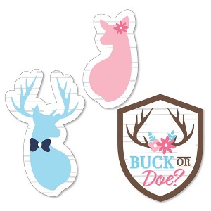 Big Dot of Happiness Buck or Doe - DIY Shaped Hunting Gender Reveal Party Cut-Outs - 24 Count - 1 of 4