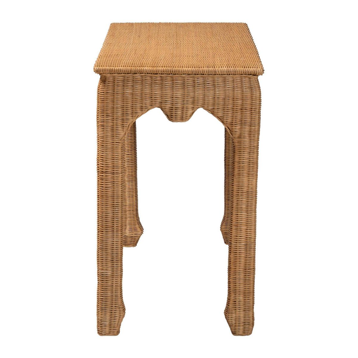 bali & pari Abena Handwoven Natural Rattan Console Table Light Honey - thumbnail 2