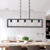 DORESshop 5-Light Matte Black Farmhouse Kitchen Island Lighting, Modern Rectangular Chandeliers for Dining room Foyer - 2 of 4