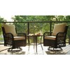 3 Piece Outdoor Patio Set, Wicker Rocking Bistro Set with 2 Swivel Chairs & Tempered Glass Top Table - 3 of 4