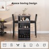 Whizmax Industrial 3-Piece Bar Set, Narrow Bookcase & Table with Chairs for 2, Three-Tier Storage Shelf for Apartments, Living Room, Studio - 4 of 4