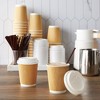 Juvale 50 Pack Disposable Small Coffee Cups 8 oz, Kraft Paper Insulated, Ripple, Coffee Cups To Go with Lids and Stirring Straws (150 Total Pcs) - 2 of 4