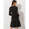 Allegra K Women's Knitted Crewneck Long Sleeves Fit and Flare Sweater Dress - 4 of 4