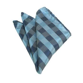 TheDapperTie - Men's Checkered Woven 10 Inch x 10 Inch Pocket Squares Handkerchief