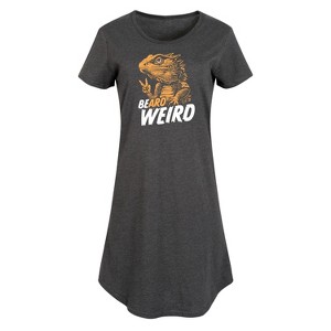 Women's - Instant Message - Be Weird Bearded Dragon Graphic T-shirt Dress - 1 of 4
