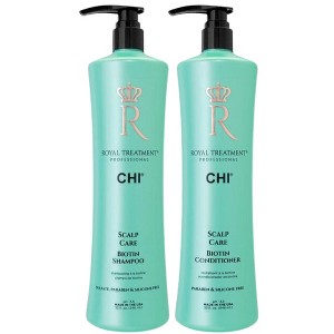 CHI Royal Treatment Scalp Care Biotin Shampoo & Conditioner (32 oz XXL LITER DUO SET KIT) Hair Biotin-Enriched Formula |Scalp Soothing - 1 of 3