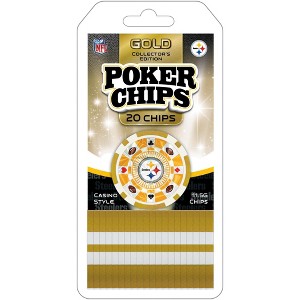 MasterPieces Casino Style 20 Piece 11.5 Gram Poker Chip Set NFL Pittsburgh Steelers Gold Edition - 1 of 3