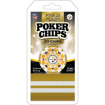 MasterPieces Casino Style 20 Piece 11.5 Gram Poker Chip Set NFL Pittsburgh Steelers Gold Edition