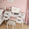 Whizmax 47¡° Makeup Vanity Desk, 3 in 1 Vanity Table with 5 Drawers, Make Up Vanity Set with Chair for Bedroom - 3 of 4