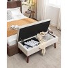 PAGED Storage Bench Upholstered Entryway Bench Tufted End Of Bed Bench with Wood Legs for Living Room, Entryway - 2 of 4