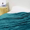 Home Mart Goods Queen Size Turquoise Extra Soft Cozy Microfiber Throw Picnic Sofa Bed Blanket - 4 of 4
