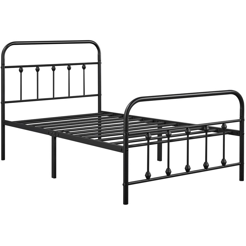 Yaheetech Iron Platform Bed Frame with High Headboard and Footboard, 1 of 7