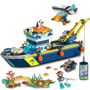 Cubimana 542pcs Ocean Arctic Explorer Ship Building Block Kit with Helicopter, Sub Exploration Toy Adventure Set for Kids Aged 6+ - 1 of 4