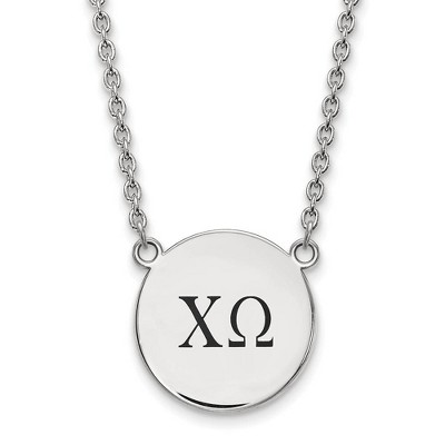 Black Bow Jewelry Sterling Silver Chi Omega Greek Life Necklace 18 Inch