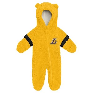 NBA Los Angeles Lakers Newborn Faux Fur Bodysuit - 1 of 1