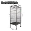Bird Cage with Rolling Stand, Bird Cage with Slide-Out Tray, Large Flight Cage for Parrots, Parakeets, Cockatiels, Pigeons and Lovebirds - 2 of 4