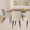 9-Piece Walnut Dining Set,95" L Rectangular Extendable Dining Table with 8 Upholstered Linen Dining Chair for Dining Room,Farmhouse-Tanpinhause - 3 of 4