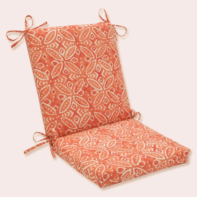 Merida Pimento Squared Corners Outdoor Chair Cushion Orange - Pillow Perfect, 1 of 5