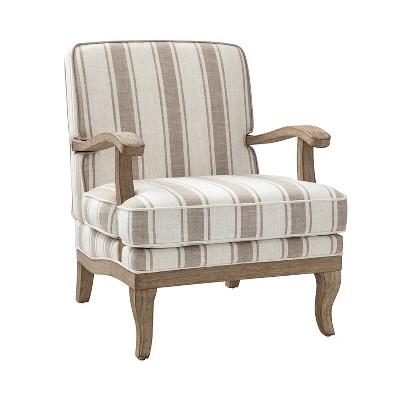Rinaldo Farmhouse Style Armchair with Romantic Stripes Armchair for Living Room, Lounge, Bedroom  | ARTFUL LIVING DESIGN