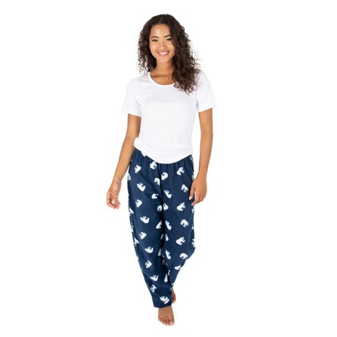 ADR Women's Plush Fleece Pajama Bottoms with Pockets, Winter PJ Lounge  Pants Christmas Lights X Large