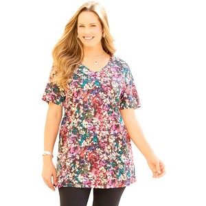 Catherines Easy Fit Short Sleeve V-Neck Tunic - 1 of 4