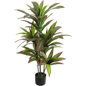 Artificial Dracaena Tree, Artificial Silk Tree Fake Floor Plant in Plastic Pot for Home Office Living Room Decor - 1 of 4