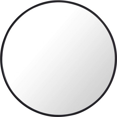 Elegant Lighting Metal frame Round Mirror 28 inch Black finish