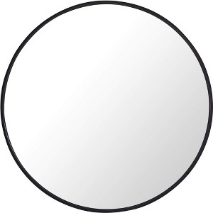 Elegant Lighting Metal frame Round Mirror 28 inch Black finish - 1 of 4