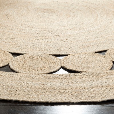 Soft Sisal & Jute Hand-Woven Ivory Round Rug, 3' Diameter