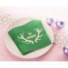 Juvale 50-Pack Green Be Merry in Gold Foil Disposable Paper Cocktail Napkins for Christmas Party Supplies - image 3 of 4