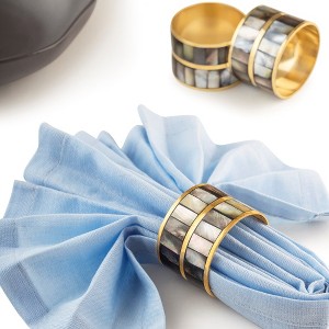 Primrose Black Pearl Napkin Rings, Set of 6 - 1 of 4