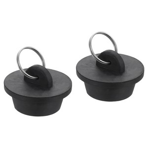 Unique Bargains Rubber Flexible Bathtub Sink Drain Stoppers with Hanging Ring 2 Pcs - 1 of 4