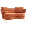 TiramisuBest Loveseat Sofa with Golden Metal Legs, Upholstered Two-Seater Club Couch for Living, Reading, Bedroom, Apartment, White - 3 of 4