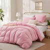 Pink Cotton Twin Duvet Cover, 68x90 Inches, Linen - Like with Zipper Closure - 2 of 4