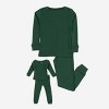 Leveret Matching Family Pajamas – Solid Uniform Green – 100% Cotton – Customizable for Personalization - 2 of 4